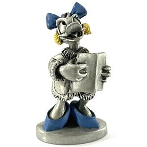 Hudson Pewter Disney Daisy Duck Figurine #5738 Reading Book Fine Pewter USA